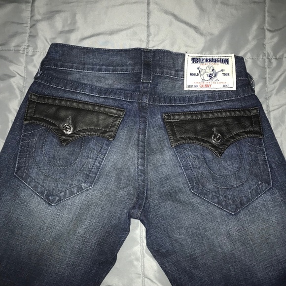 True Religion Skinny Leather Grey Jeans - Picture 7 of 8